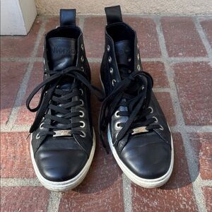 Jimmy Choo Black Leather Sneakers